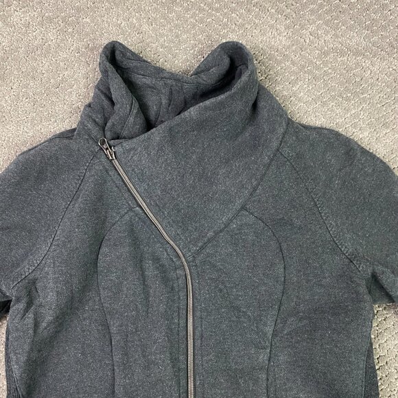 Lululemon Cozy Cuddle Up Full Zip Jacket Sweatshirt Womens 8 Gray Gym Athleisure - Picture 5 of 11